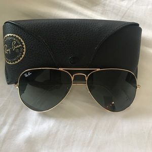 Ray bans aviator gold frames